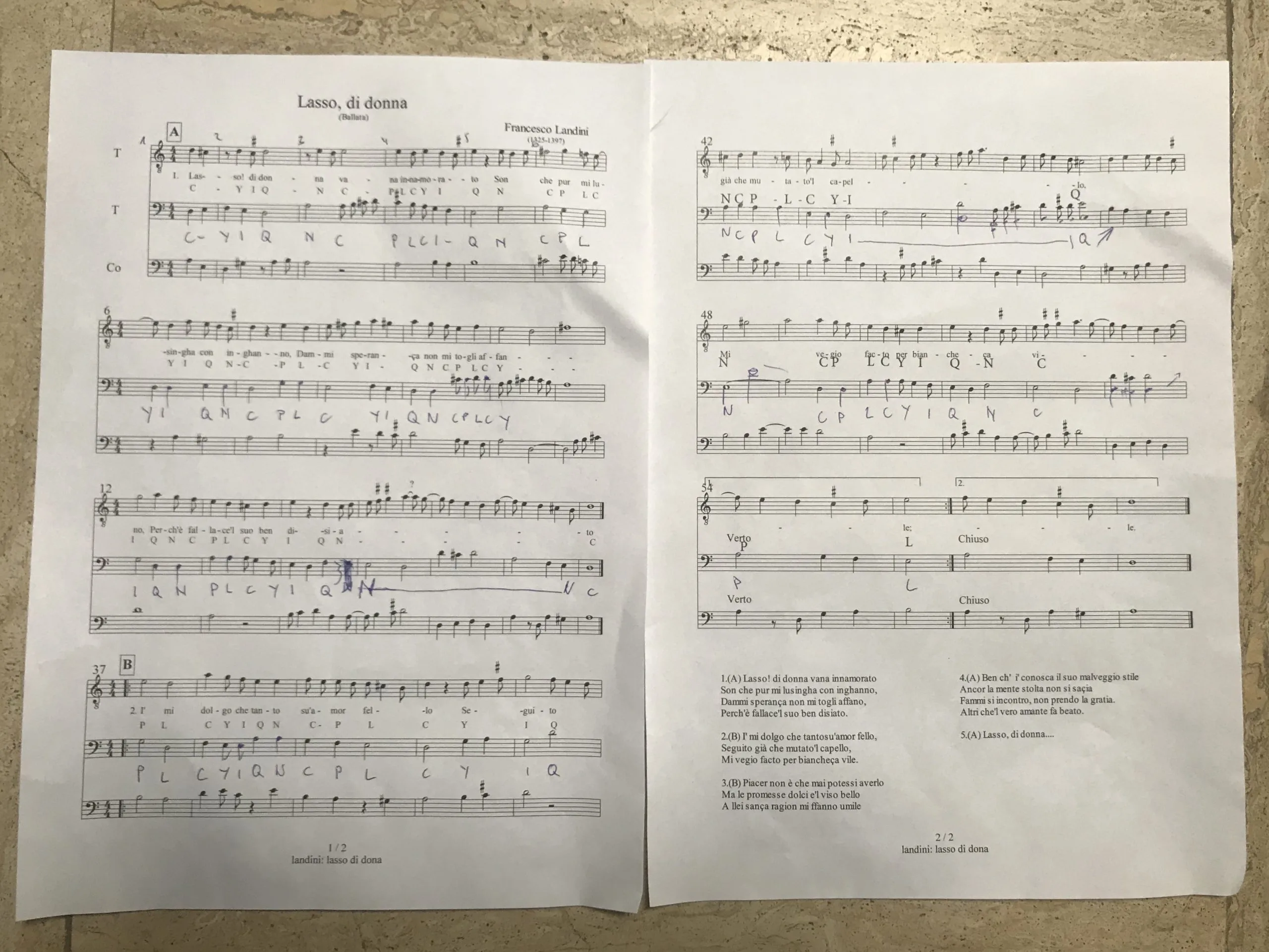 Practicing polyphonic song
